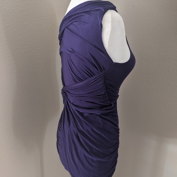 Violet / Purple Ruched Side Sleeveless Dress - Tart Small 💜 Form Fitting - Picture 5 of 14